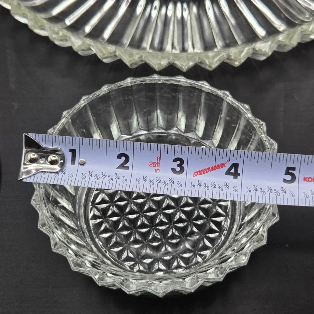 Kromex Lazy Susan Rotating Party Platter Glass Dish Snack Relish Serving Tray